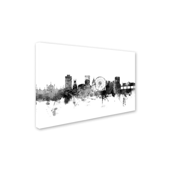 Michael Tompsett 'Brighton England Skyline B&W' Canvas Art,22x32